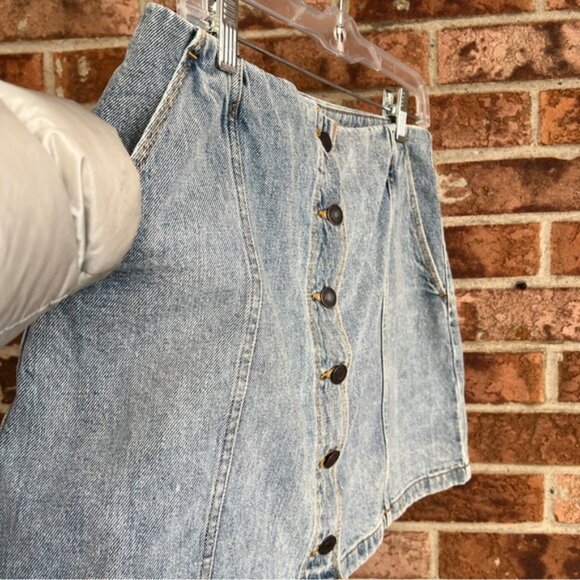 Aritzia * Wilfred Free Ahrens Denim Button Down Mini Skirt EUC  100% Cotton S10 - Picture 9 of 13